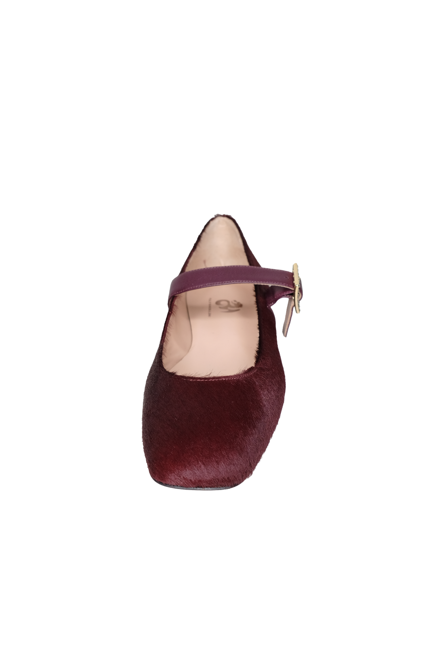 Ines ballerina in cavallino con cinturino e fibbia in strass